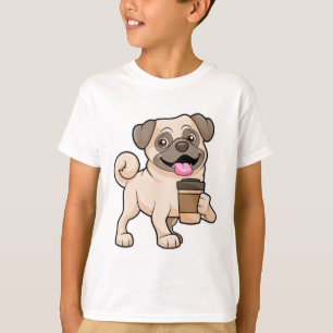 Mops mit Kaffee zum Mitnehmen T-Shirt