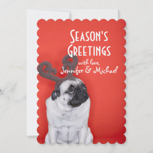 Mops mit Rentiergeweih