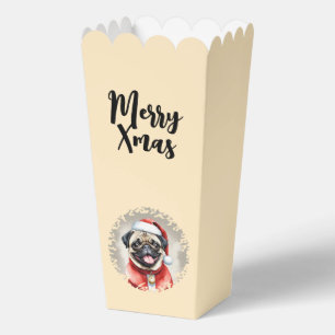 Mops mit Santa Claus Outfit - Weihnachten 1 Geschenkschachtel