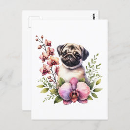 Mops mit Zweigstelle Orchid, Postüberquerung Postkarte