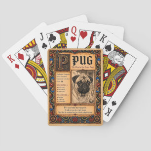 Mops, mittelalterliche Bestiarien-Kunst Spielkarten