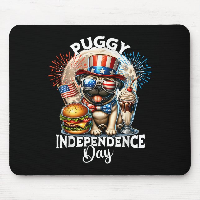 Mops Moon Independence Day Mops Mousepad (Vorne)