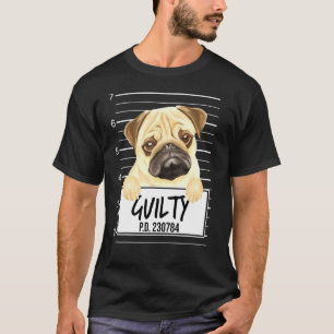 Mops Mugshot Guilty Dog T-Shirt