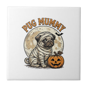 Mops-Mumien-Halloween-Vintage-Hund-Shirt-Design_1 Fliese