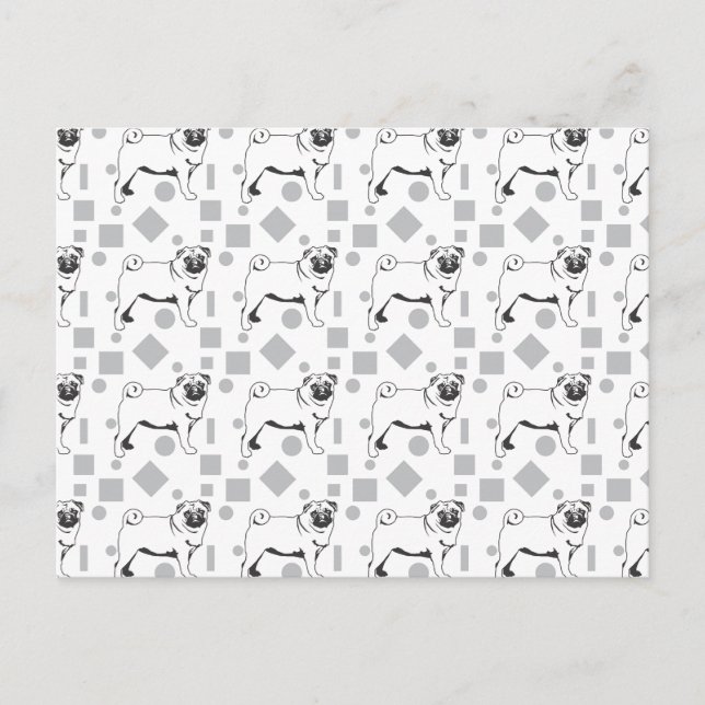 Mops-Muster Postkarte (Vorderseite)