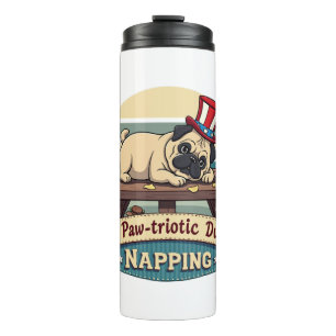 Mops Napping Thermosbecher