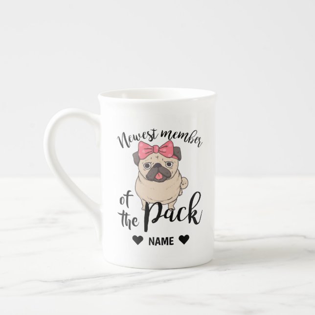 Mops - Neuestes Mitglied der Packung Prozellantasse (Links)