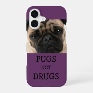 Mops Nicht Drogen Lila iPhone 16 Hülle