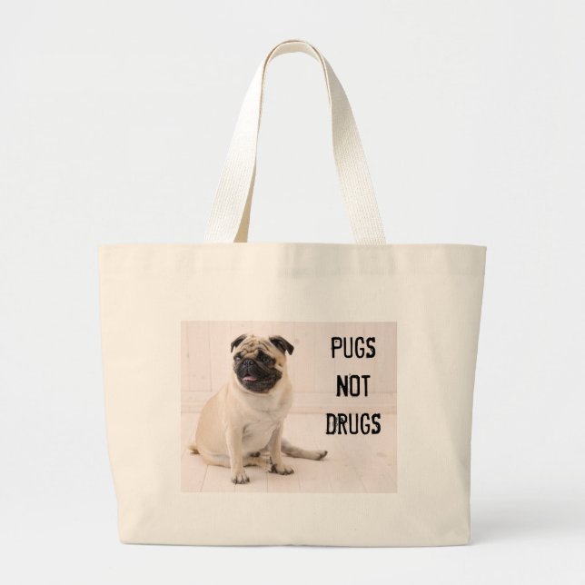 Mops-nicht Drogen-Tasche Jumbo Stoffbeutel (Vorne)