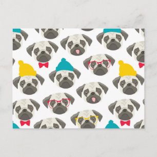 Mops - niedlicher Hund zu Weihnachten Postkarte