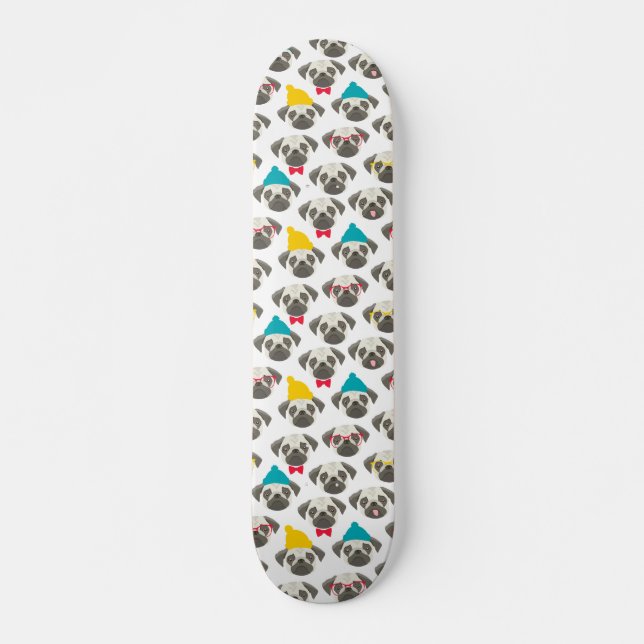 Mops - niedlicher Hund zu Weihnachten Skateboard (Vorne)