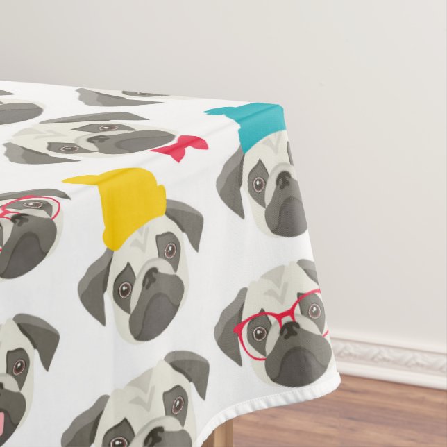 Mops - niedlicher Hund zu Weihnachten Tischdecke (Beispiel)