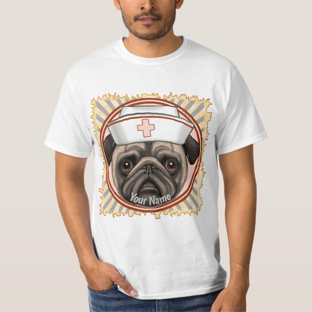 Mops Nurse-Hemd T-Shirt (Vorderseite)