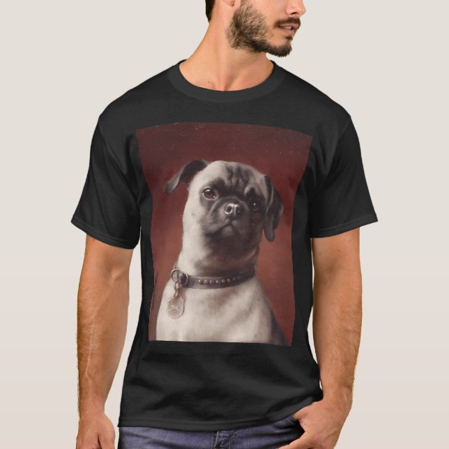 Mops-Ölgemälde T-Shirt (Vorderseite)