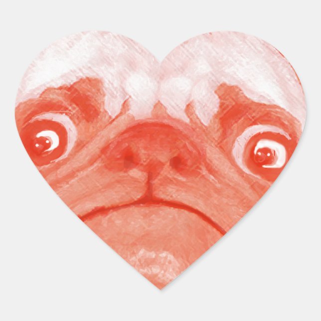MOPS_orange3.png Herz-Aufkleber (Vorderseite)