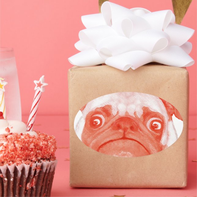 MOPS_orange3.png Ovaler Aufkleber (Party)