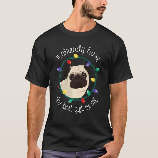 Mops Pajama Top Christmas Dog Lover für Frauen (Vorderseite)
