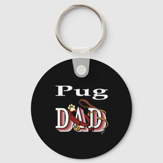 Mops Papa Schlüsselanhänger (Vorderseite)