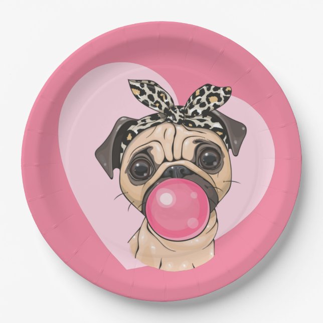 Mops Pappteller (Vorderseite)