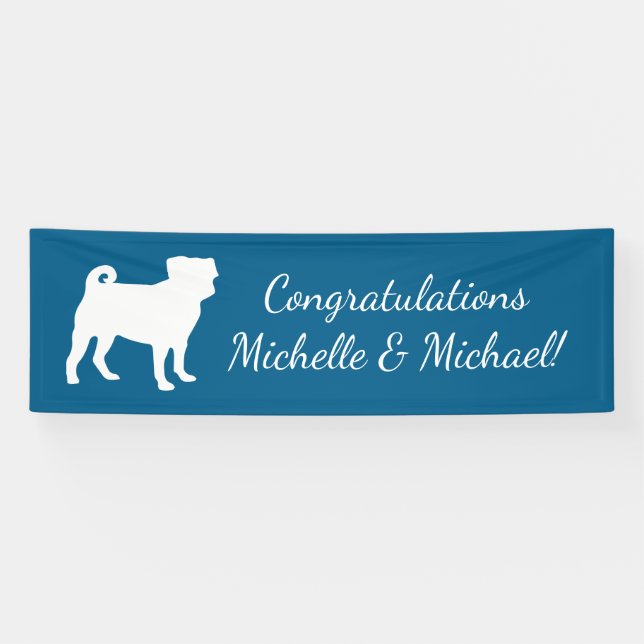 Mops Party Blue Theme Celebration Banner (Horizontal)