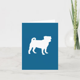 Mops Party Blue Theme Celebration Dankeskarte