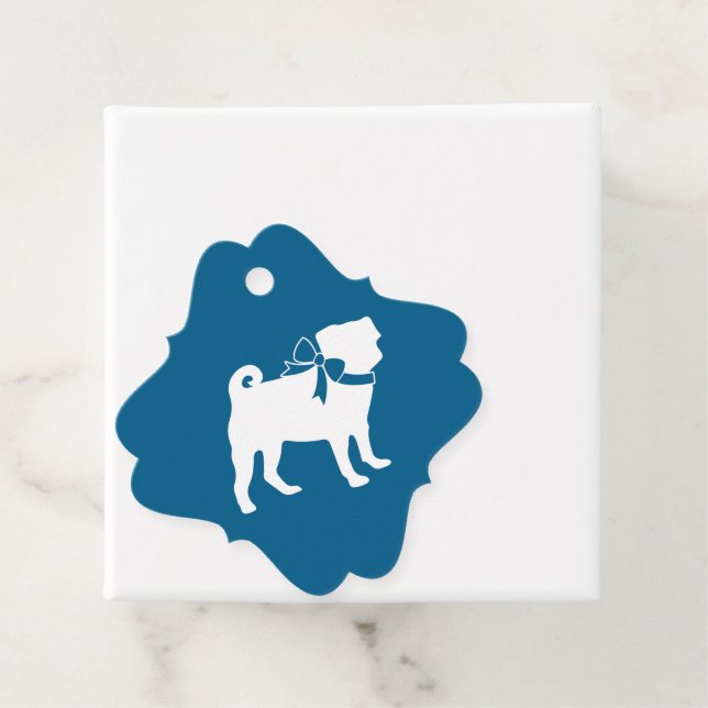 Mops Party Blue Theme Celebration Geschenkanhänger (Beispiel)