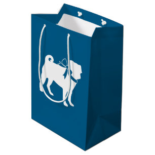 Mops Party Blue Theme Celebration Mittlere Geschenktüte