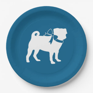 Mops Party Blue Theme Celebration Pappteller