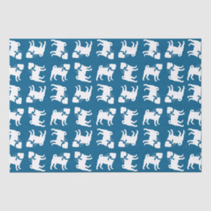 Mops Party Blue Theme Celebration Seidenpapier