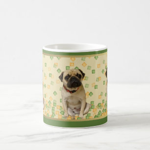Mops-Party-in der Hand gemalte Erdtöne Kaffeetasse