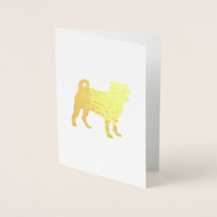 Mops Party Thema - Gold Folienkarte