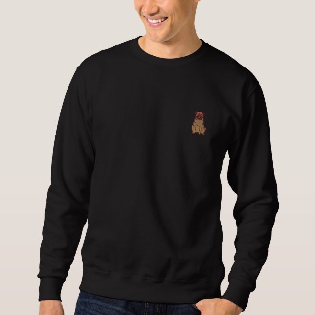 Mops Patrick bestickt SweatShirt (Vorderseite)