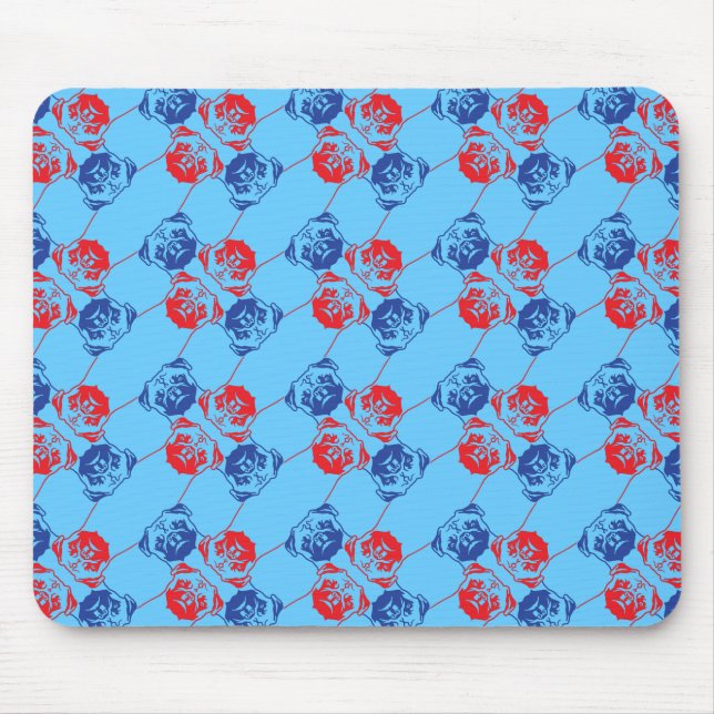 Mops Pattern roter Blu Mousepad (Vorne)