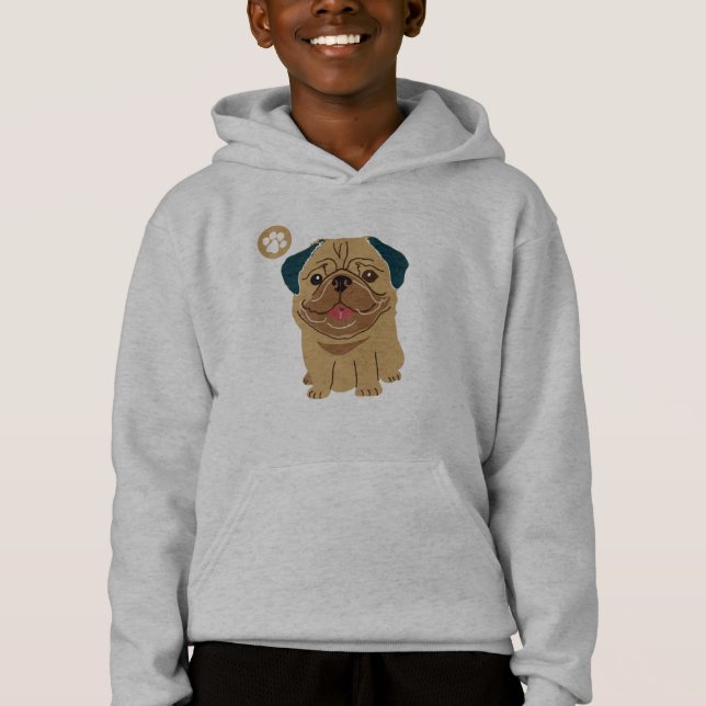 Mops Paw Hoodie (Vorderseite)