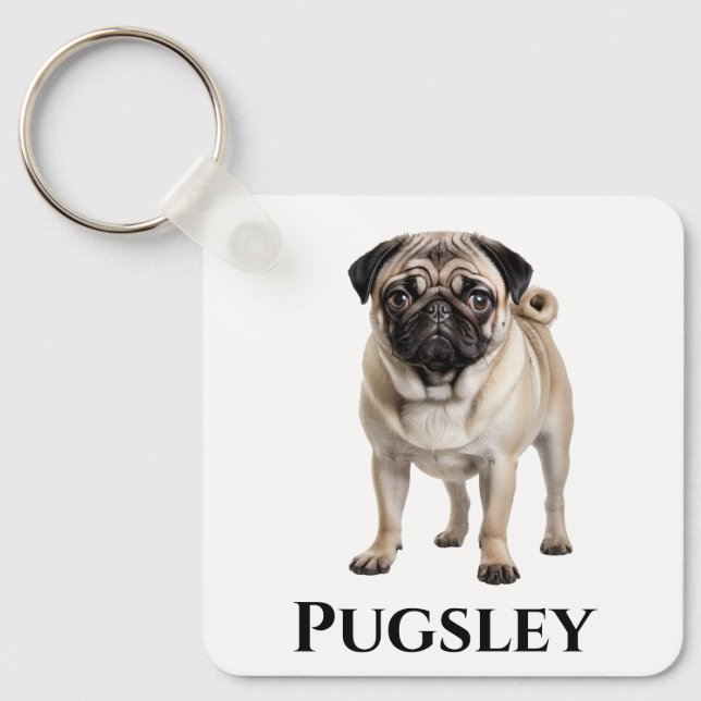 Mops personalisieren schlüsselanhänger (Vorderseite)