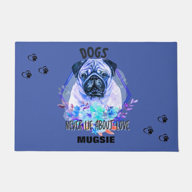 "MOPS" PERSONALISIERTE DOORMAT FUßMATTE (Vorderseite)