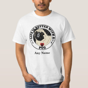 Mops Personalisiertes Leben besser mit einem Mops T-Shirt