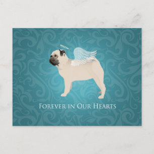 Mops Pet Memorial - Mops Angel Postkarte