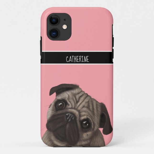 Mops Pink Case-Mate iPhone Hülle (Rückseite)