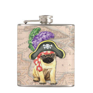 Mops Pirate Flachmann