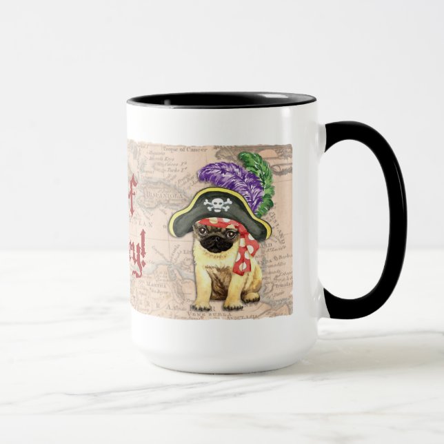 Mops Pirate Tasse (Rechts)