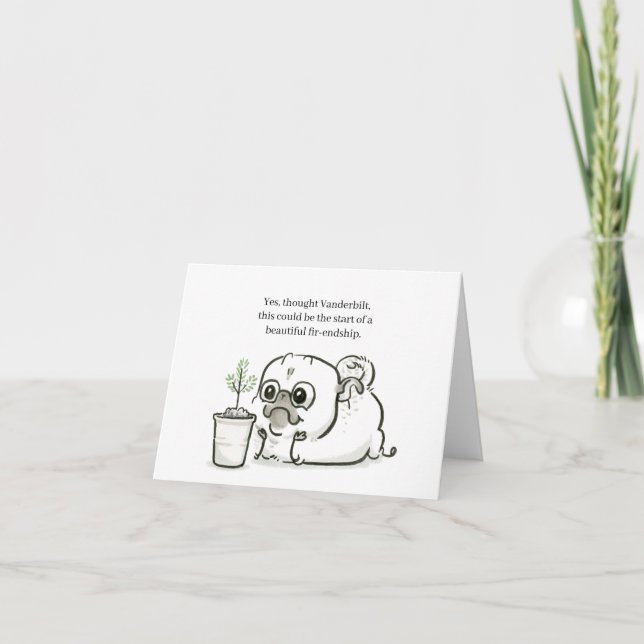 Mops Poetry: Eine schöne Freundschaftskarte Karte (Vorderseite)