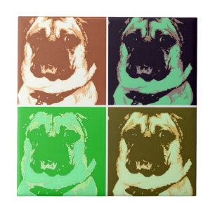 Mops Pop Art Fliese