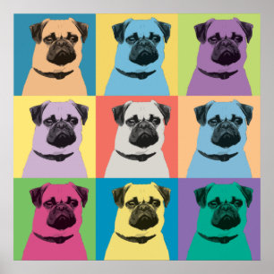 Mops Pop-Art-Poster Poster