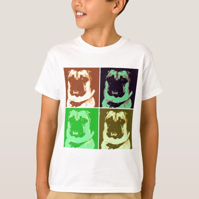 Mops Pop Art T-Shirt (Vorderseite)