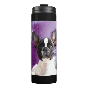 Mops Portrait Kunst, Niedlicher Mops Thermosbecher