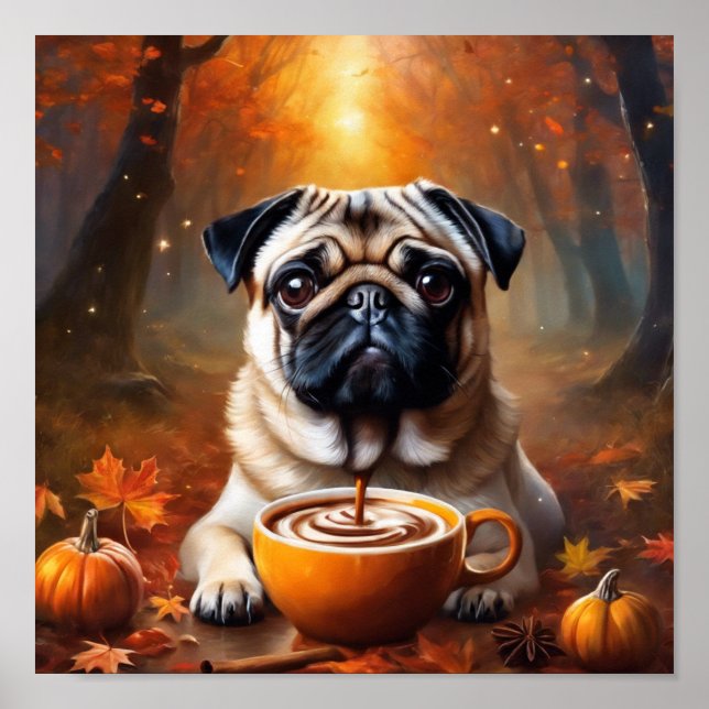 Mops-Poster Poster (Vorne)