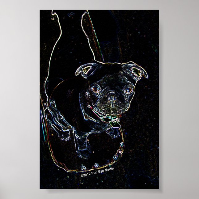 Mops-Poster Poster (Vorne)