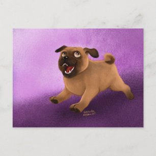 Mops Postkarte