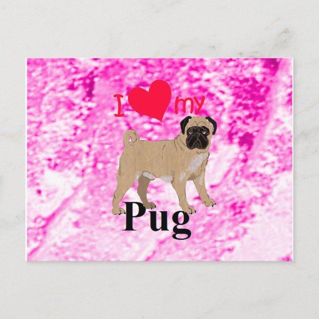 Mops Postkarte (Vorderseite)